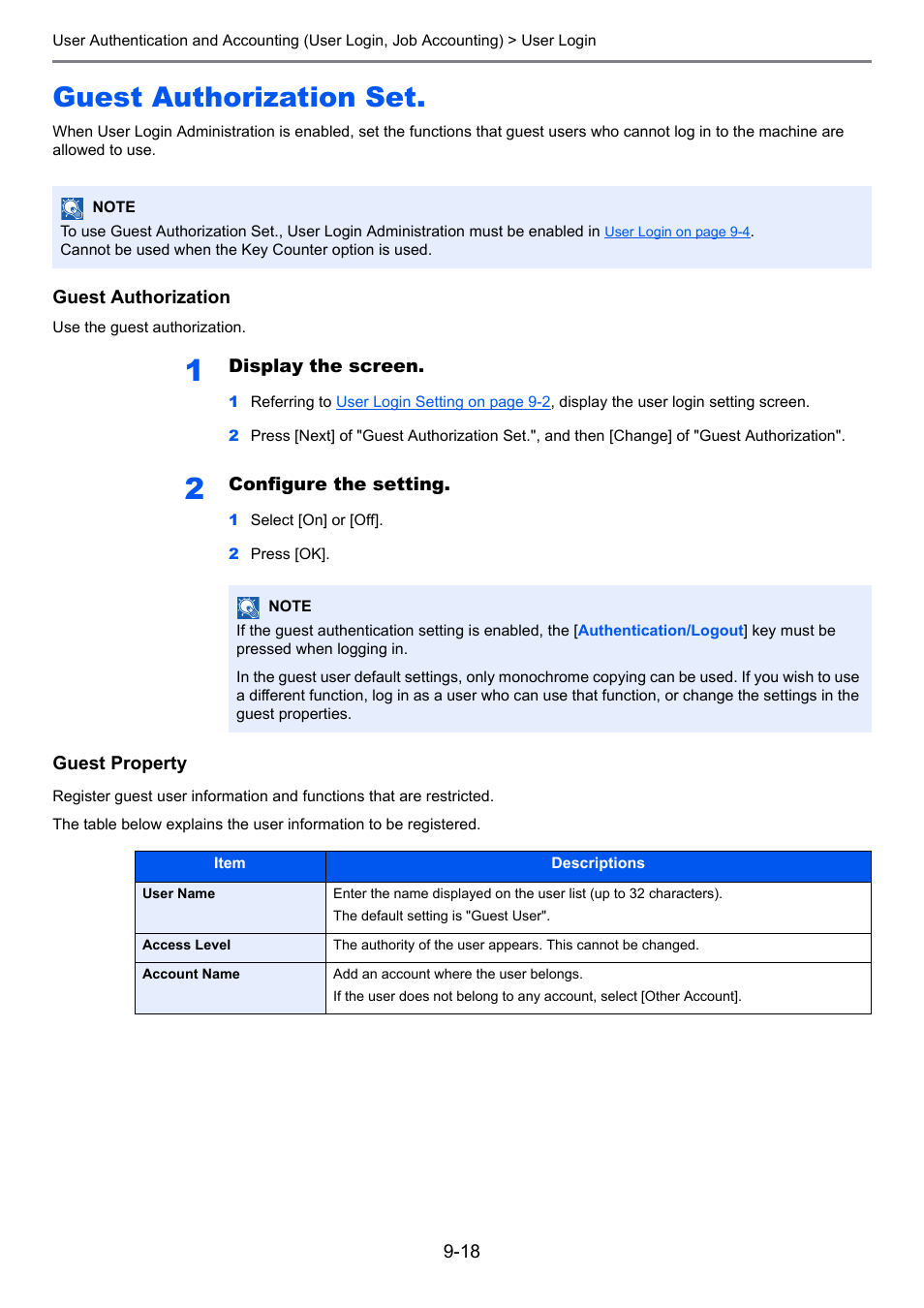 Guest authorization set, Guest authorization set -18 | TA Triumph-Adler 2500ci User Manual | Page 412 / 530