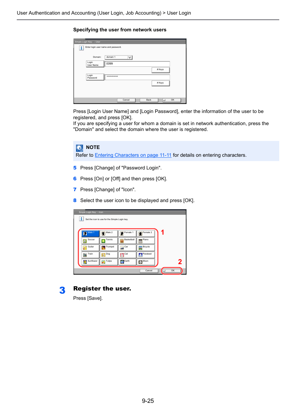 Register the user | TA Triumph-Adler 2500ci User Manual | Page 419 / 530