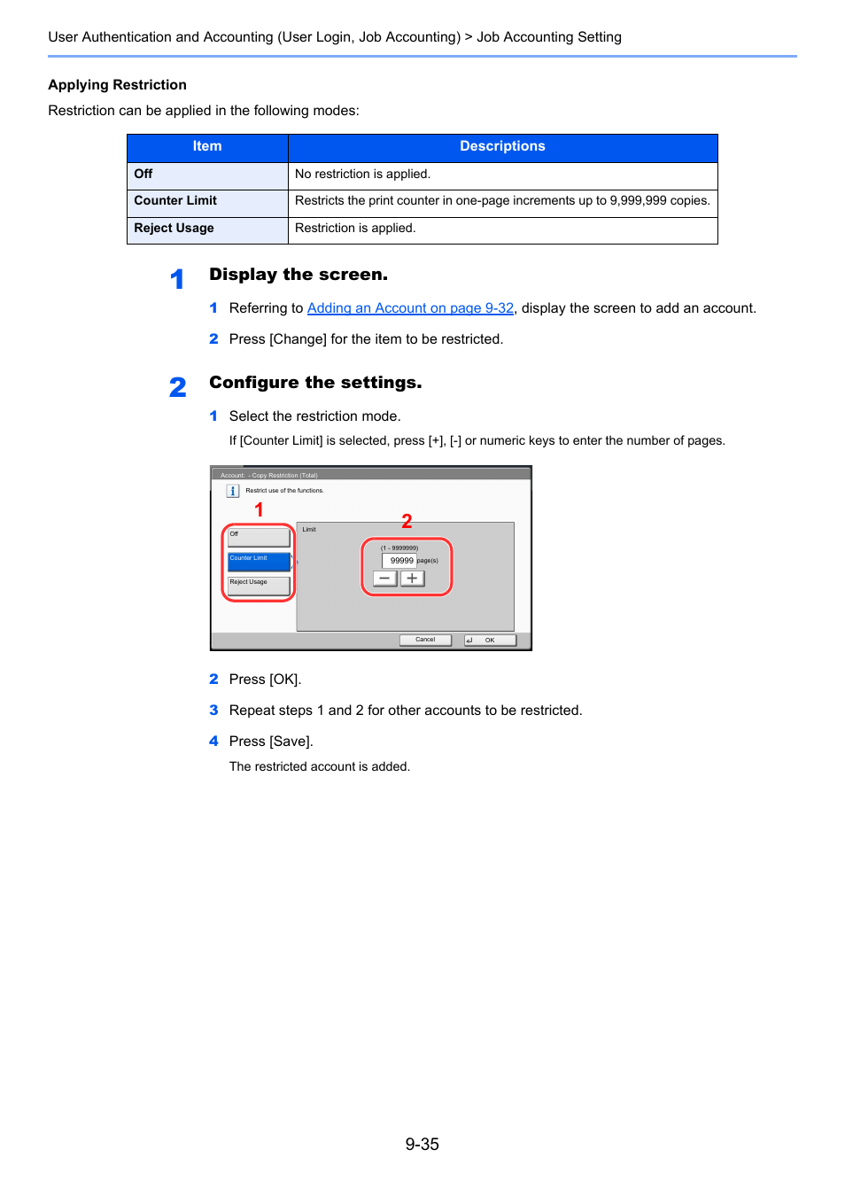 Display the screen, Configure the settings | TA Triumph-Adler 2500ci User Manual | Page 429 / 530