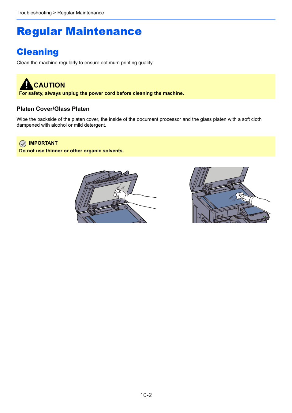 Regular maintenance, Cleaning, Regular maintenance -2 | Cleaning -2 | TA Triumph-Adler 2500ci User Manual | Page 438 / 530