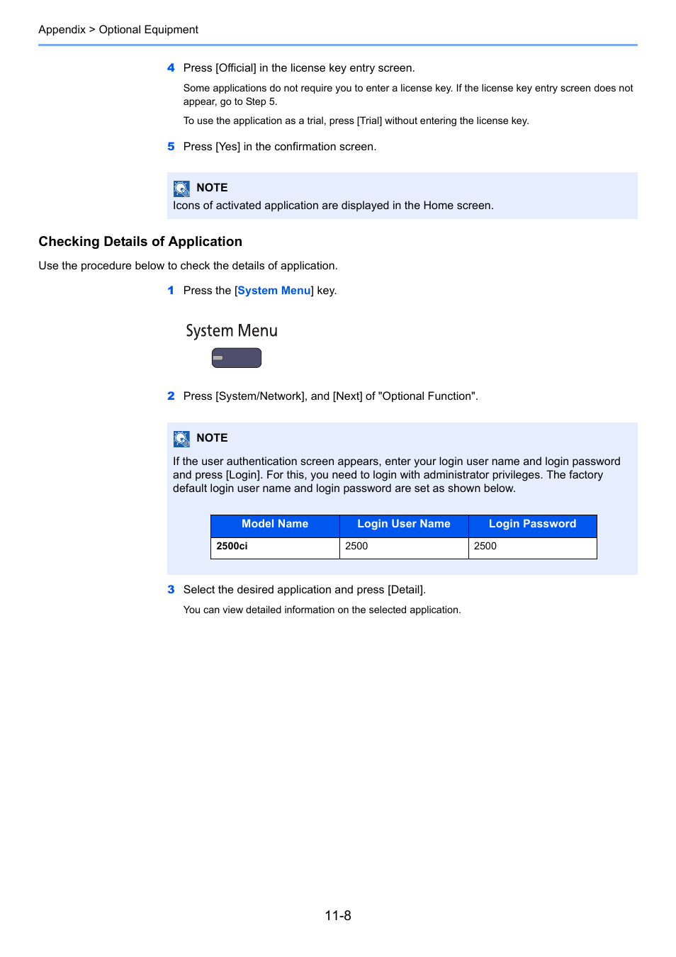 Checking details of application | TA Triumph-Adler 2500ci User Manual | Page 494 / 530