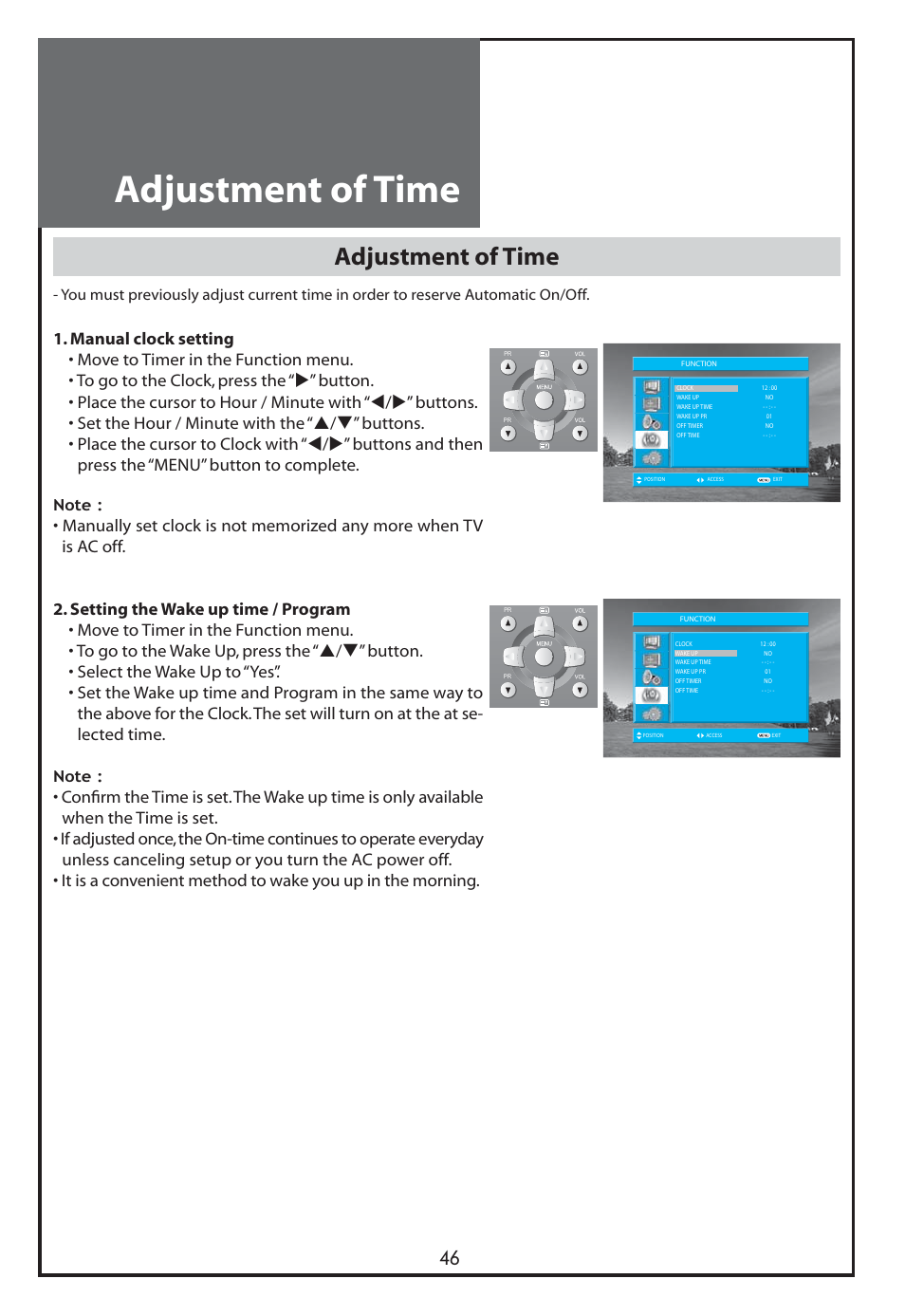 Adjustment of time | Daewoo DLT-26C2 User Manual | Page 46 / 53