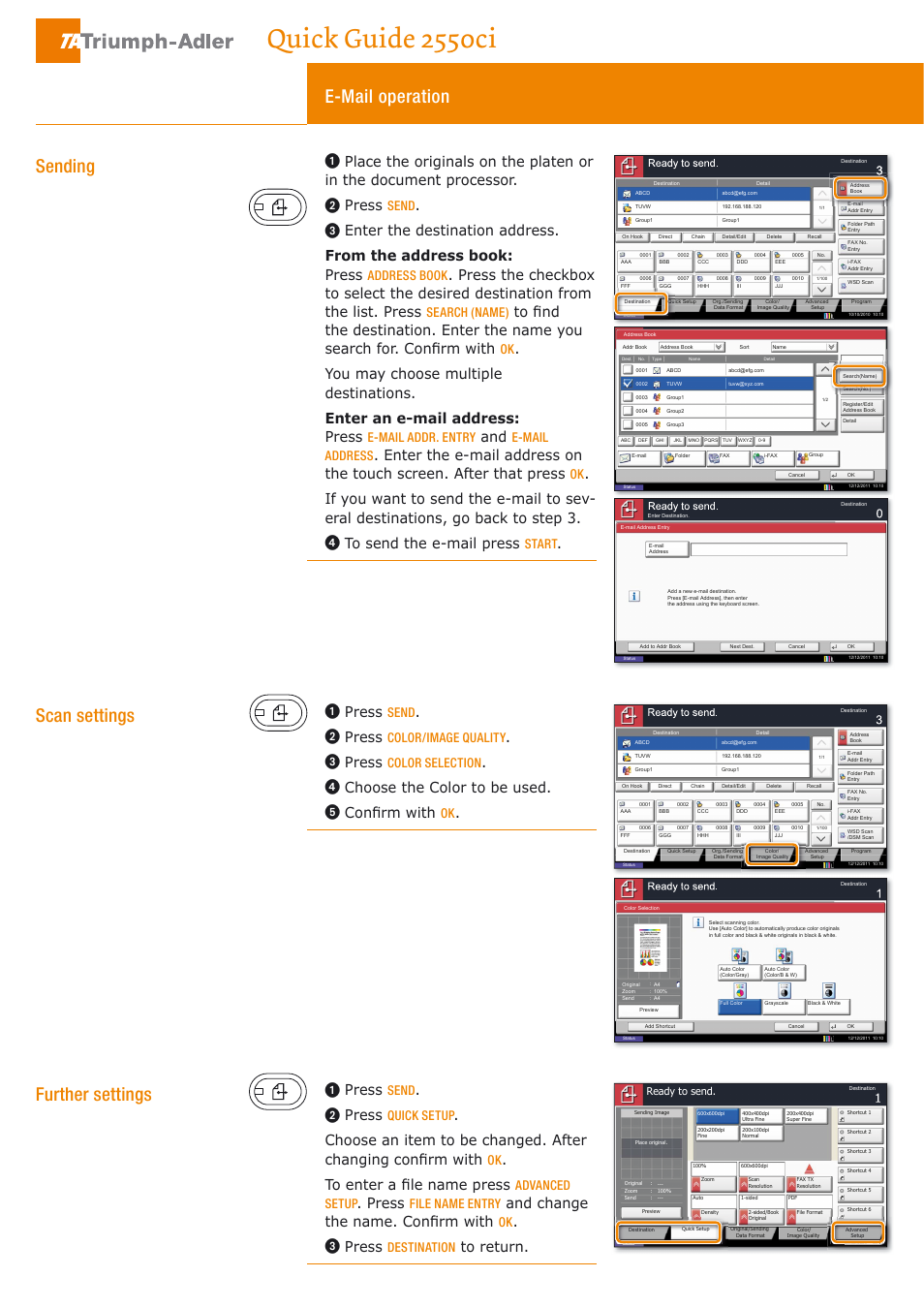 TA Triumph-Adler 2550ci User Manual | 4 pages