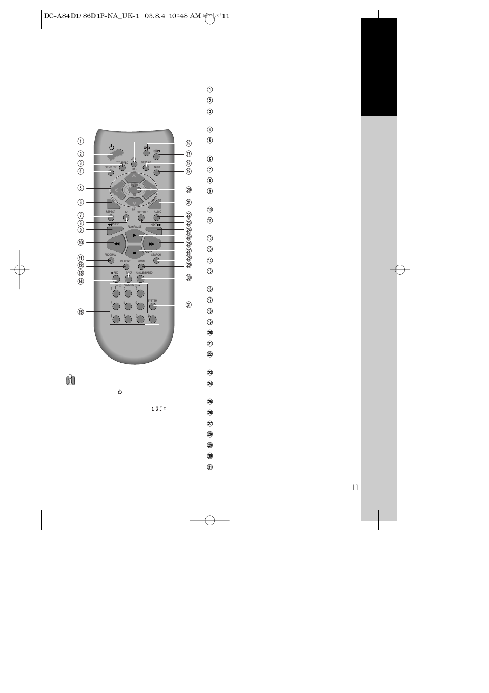 Remote control, Child lock | Daewoo SD-9500P User Manual | Page 12 / 58