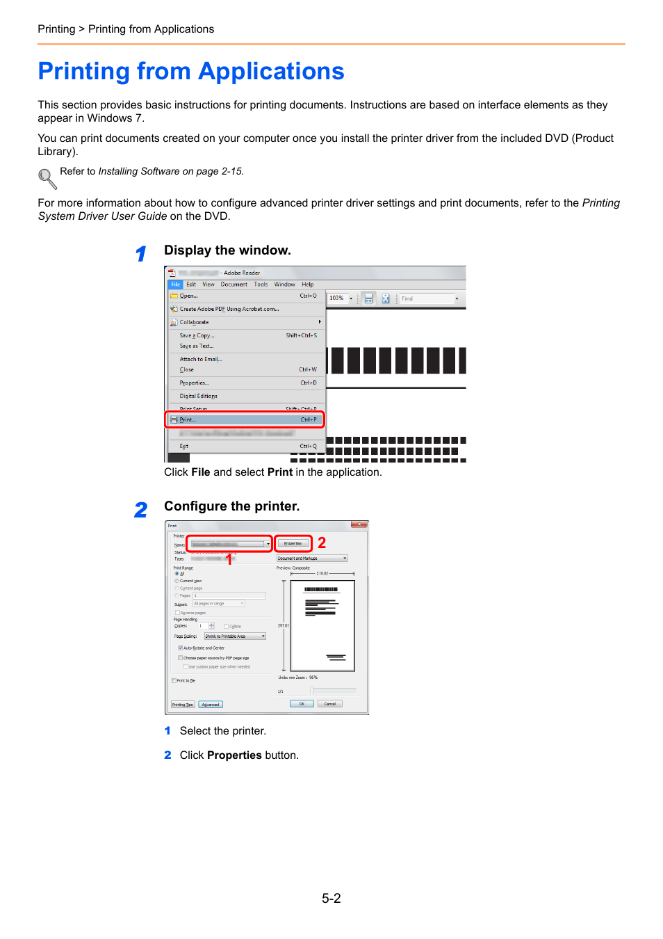 Printing from applications, Printing from applications -2 | TA Triumph-Adler 261ci User Manual | Page 152 / 396