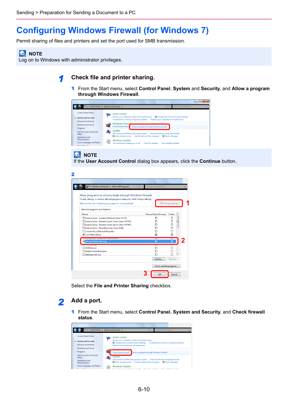 Configuring windows firewall (for windows 7), Configuring windows firewall (for windows 7) -10 | TA Triumph-Adler 261ci User Manual | Page 172 / 396