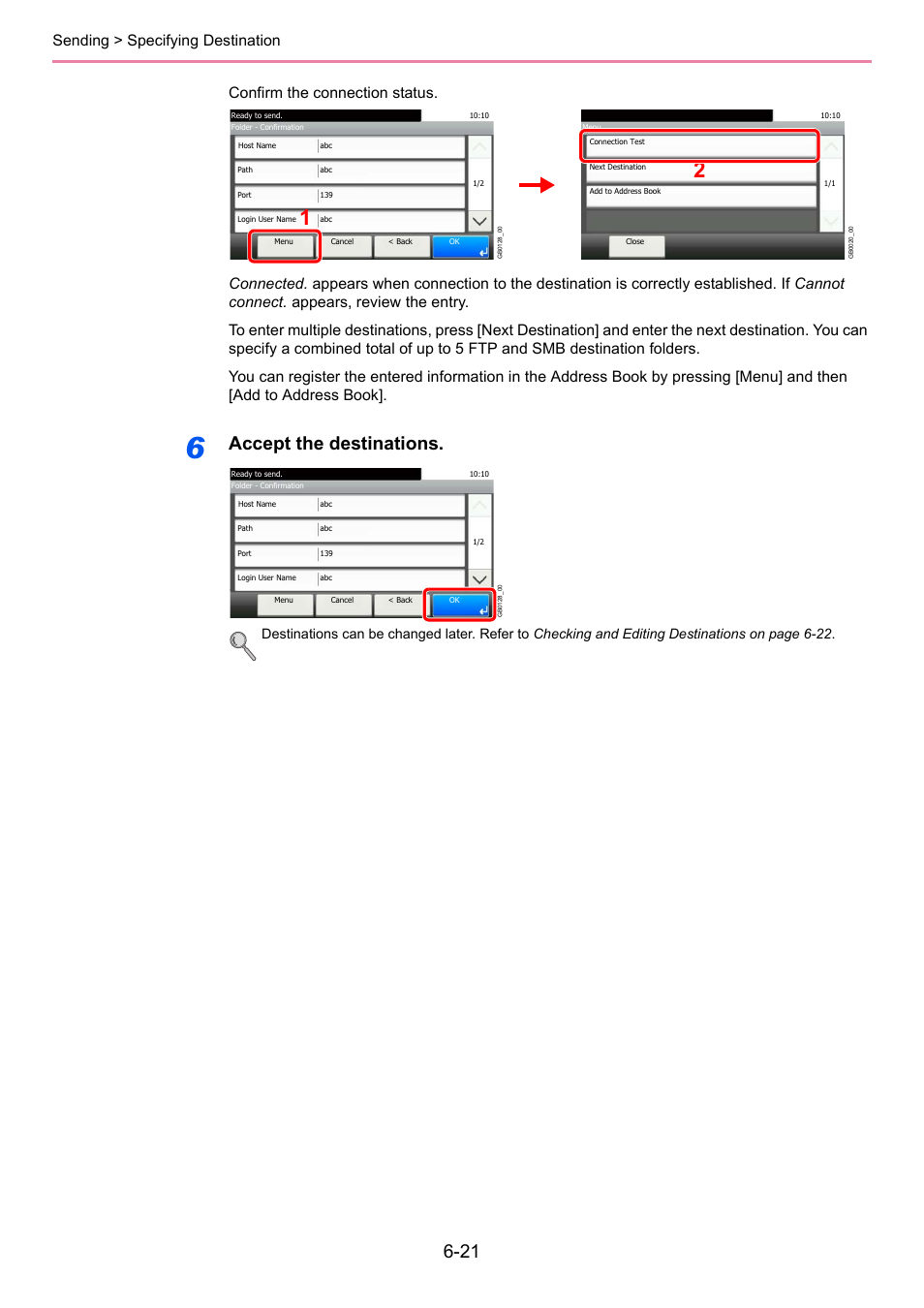 Accept the destinations | TA Triumph-Adler 261ci User Manual | Page 183 / 396