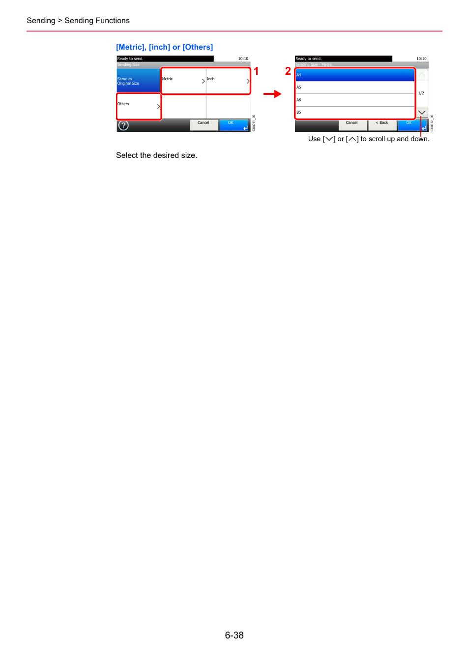 Use [ ] or [ ] to scroll up and down | TA Triumph-Adler 261ci User Manual | Page 200 / 396
