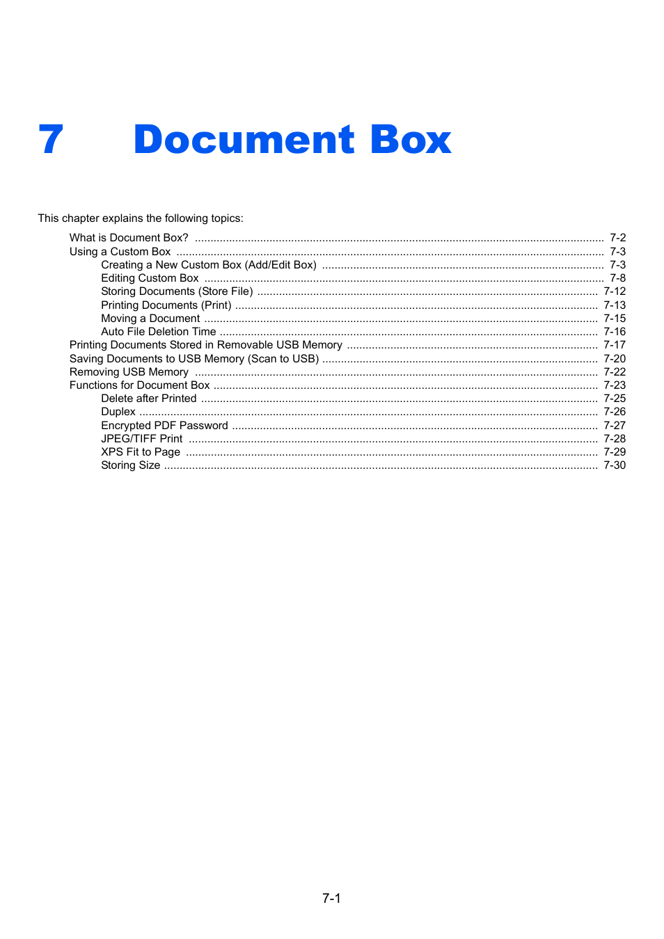 7 document box, Document box -1, Document box | 7document box | TA Triumph-Adler 261ci User Manual | Page 209 / 396