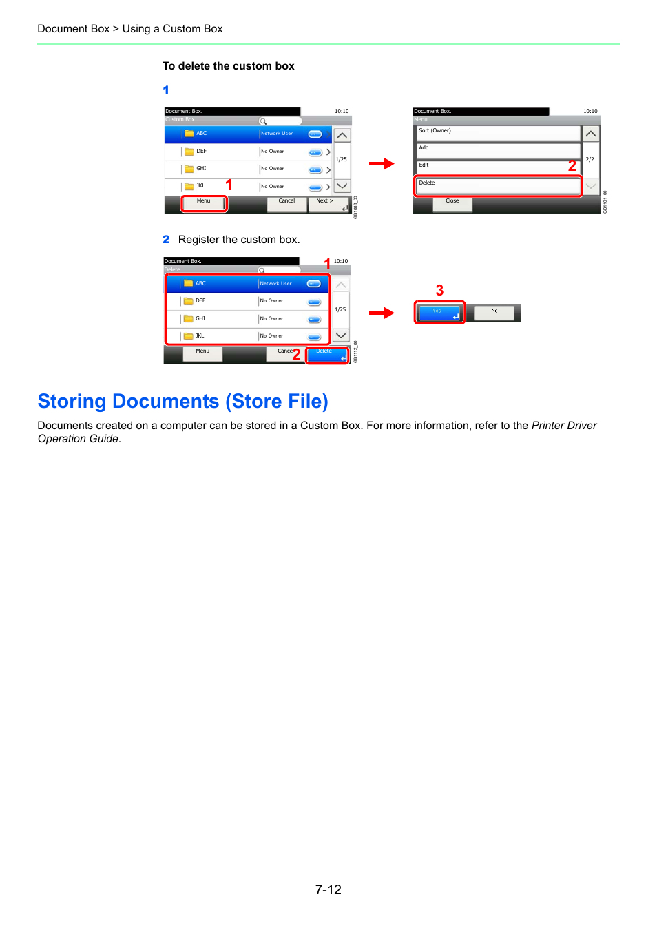 Storing documents (store file), Storing documents (store file) -12 | TA Triumph-Adler 261ci User Manual | Page 220 / 396