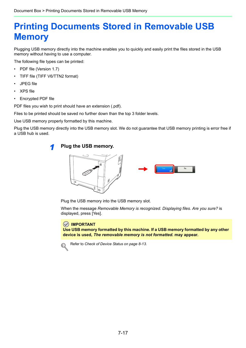 Printing documents stored in removable usb memory | TA Triumph-Adler 261ci User Manual | Page 225 / 396