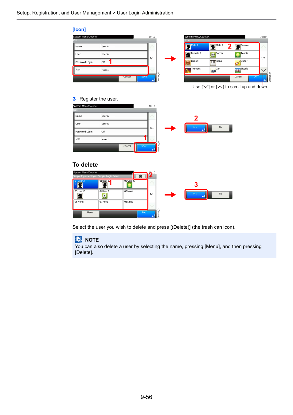Use [ ] or [ ] to scroll up and down | TA Triumph-Adler 261ci User Manual | Page 312 / 396