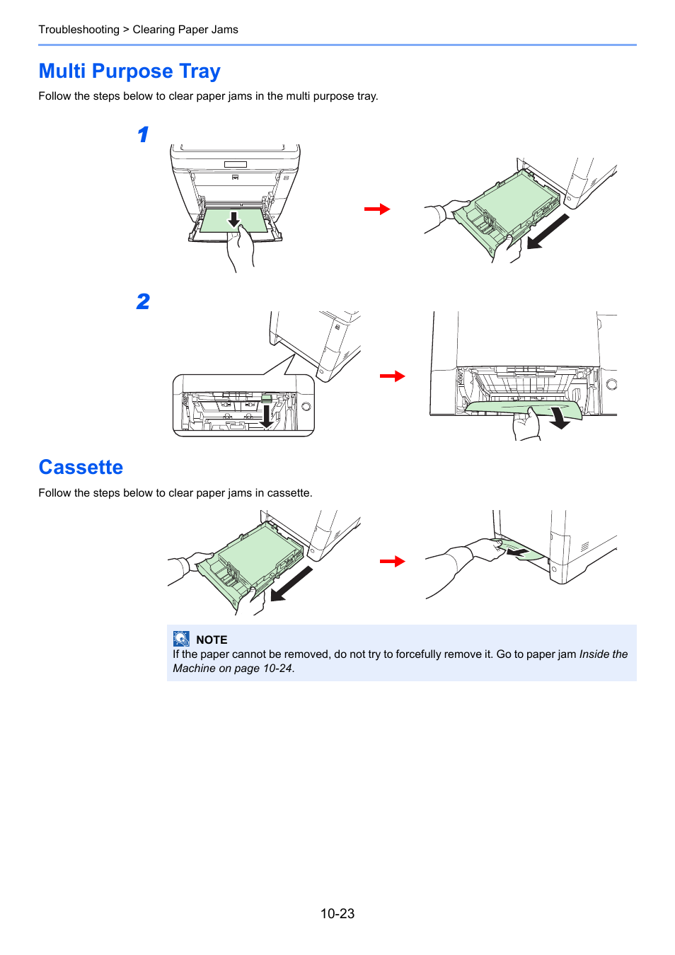 Multi purpose tray, Cassette, Multi purpose tray -23 cassette -23 | TA Triumph-Adler 261ci User Manual | Page 359 / 396