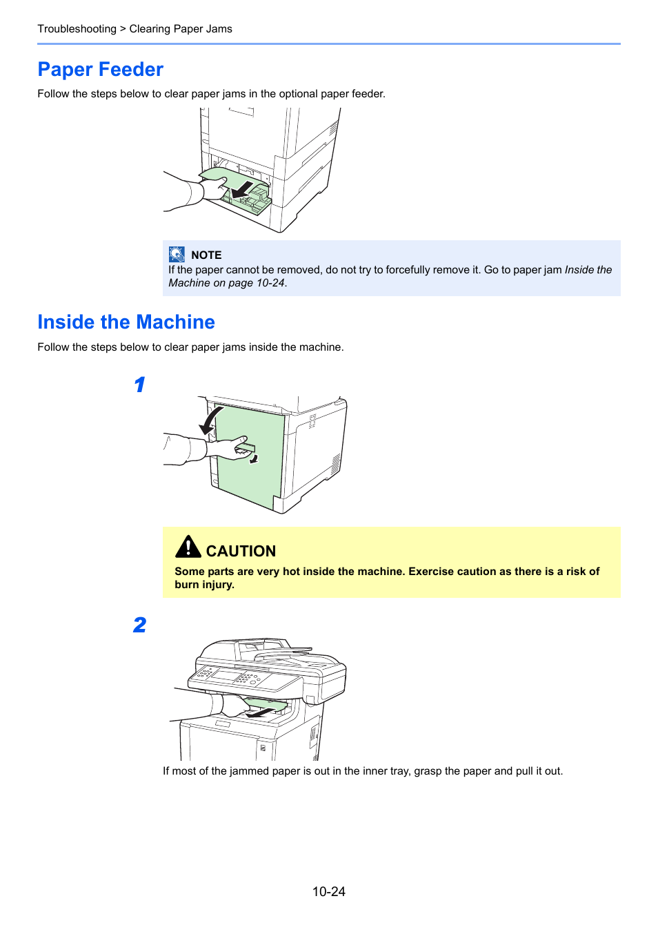 Paper feeder, Inside the machine, Paper feeder -24 inside the machine -24 | TA Triumph-Adler 261ci User Manual | Page 360 / 396