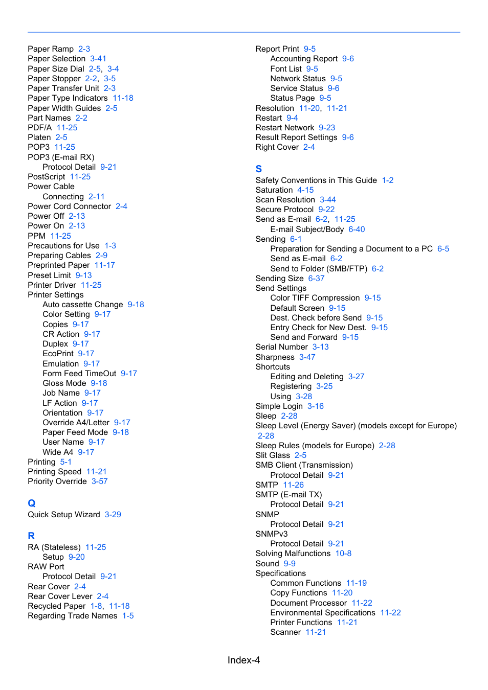 Index-4 | TA Triumph-Adler 261ci User Manual | Page 392 / 396