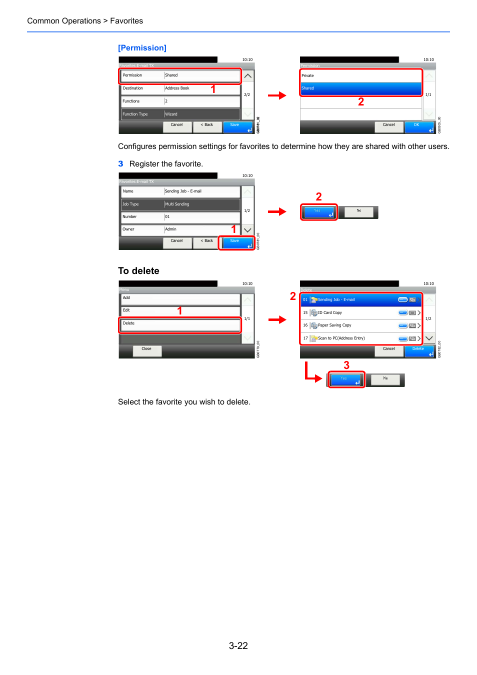 Select the favorite you wish to delete | TA Triumph-Adler 261ci User Manual | Page 98 / 396