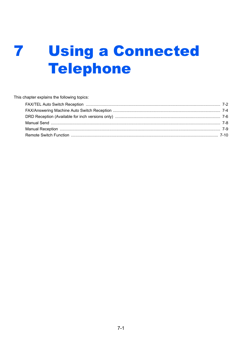 7 using a connected telephone, Using a connected telephone -1, 7using a connected telephone | TA Triumph-Adler 261ci User Manual | Page 136 / 212