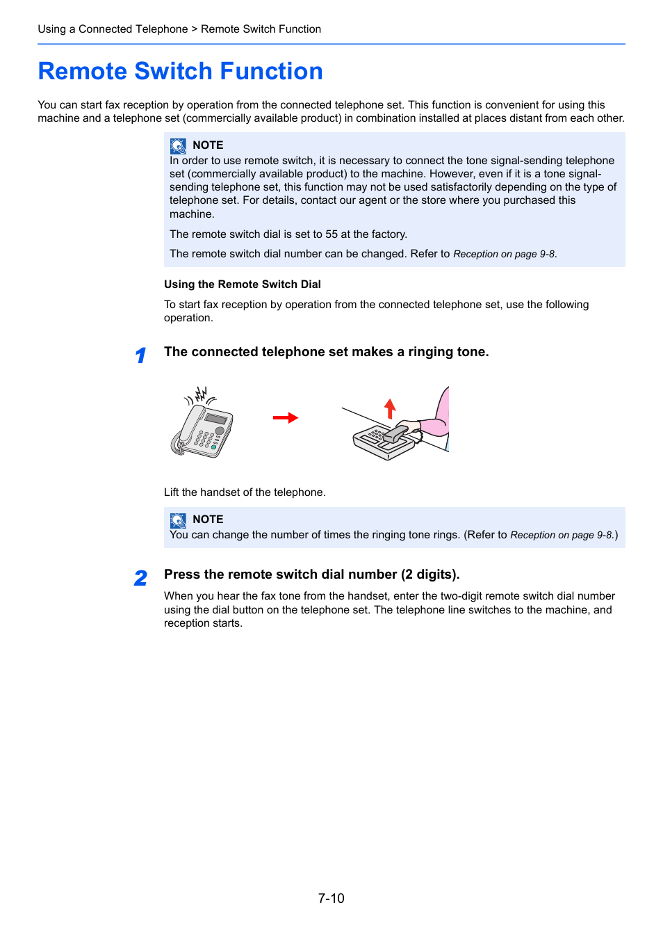 Remote switch function, Remote switch function -10, Remote switch function on | TA Triumph-Adler 261ci User Manual | Page 145 / 212