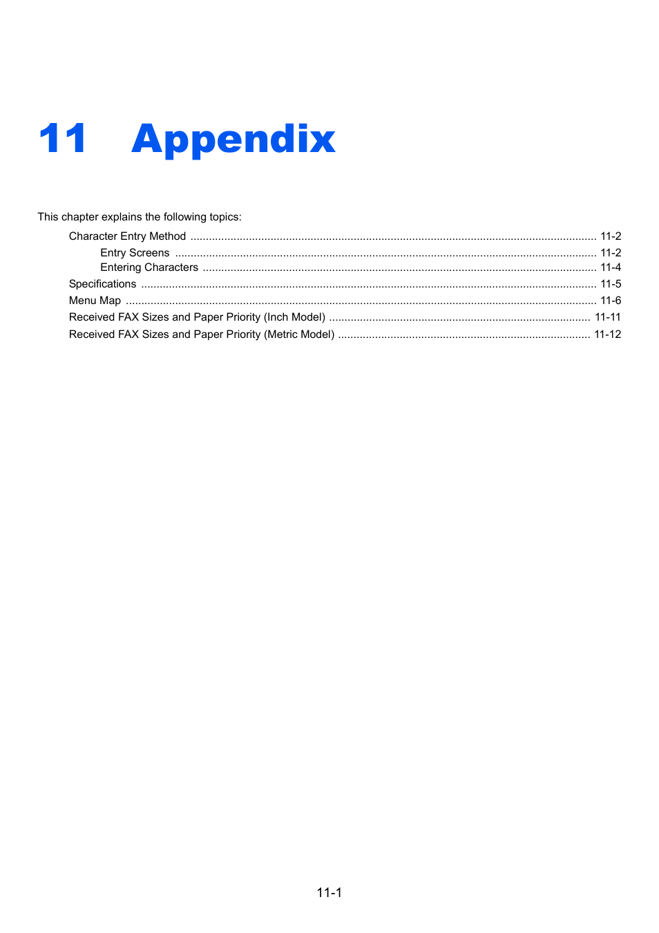 11 appendix, Appendix -1 | TA Triumph-Adler 261ci User Manual | Page 196 / 212