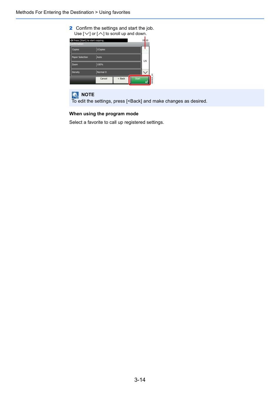 Use [ ] or [ ] to scroll up and down | TA Triumph-Adler 261ci User Manual | Page 54 / 212