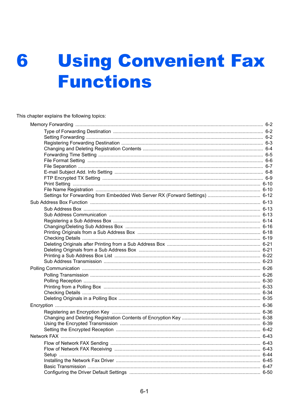 6 using convenient fax functions, Using convenient fax functions -1, 6using convenient fax functions | TA Triumph-Adler 261ci User Manual | Page 86 / 212