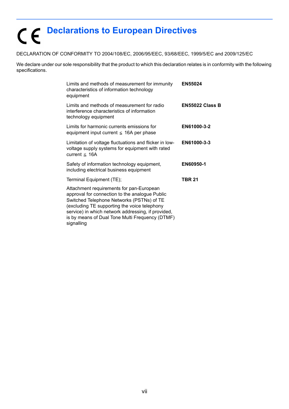 Declarations to european directives | TA Triumph-Adler 261ci User Manual | Page 9 / 212