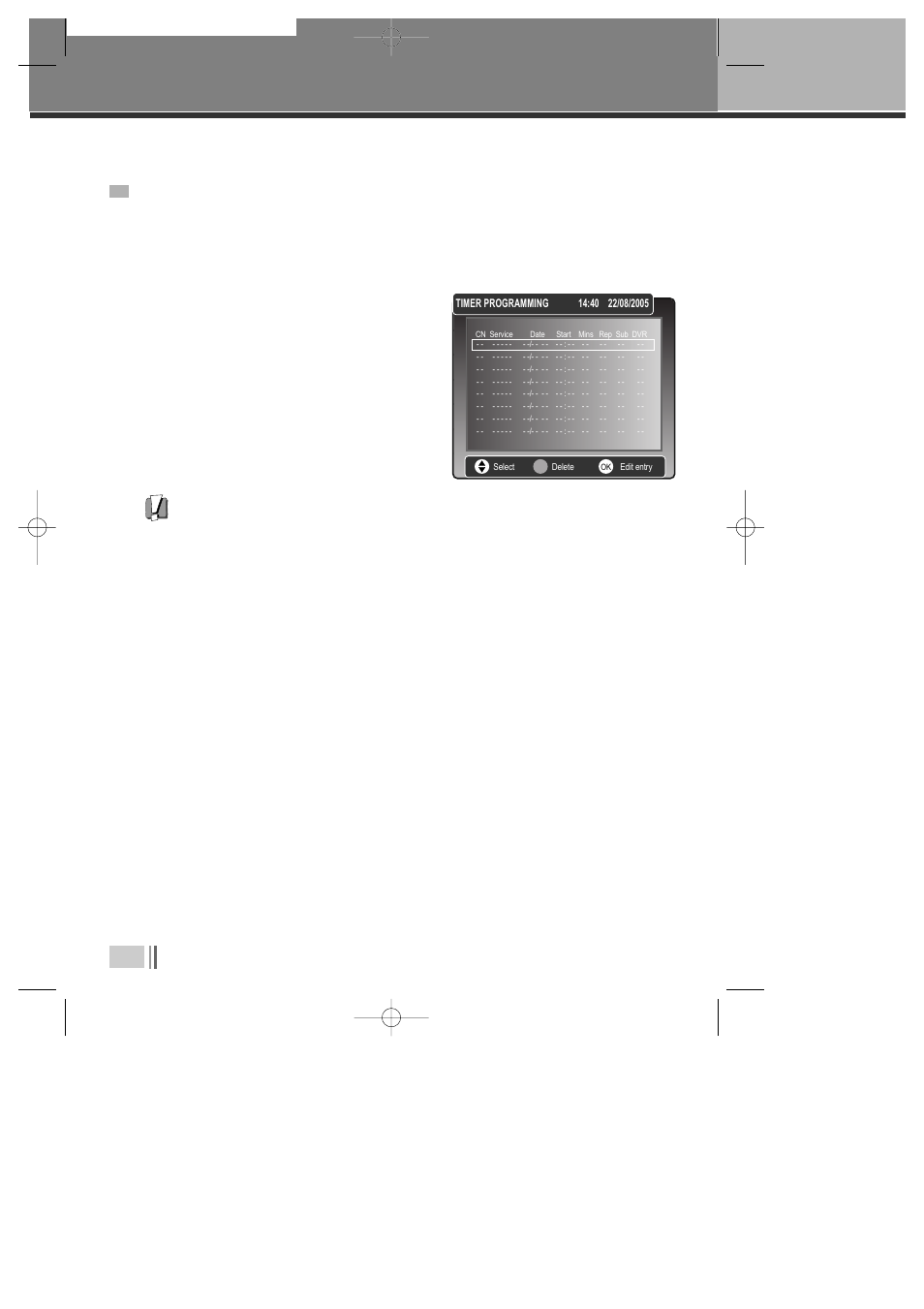 Timer programming | Daewoo Digital PVR DSD-9520 User Manual | Page 23 / 29