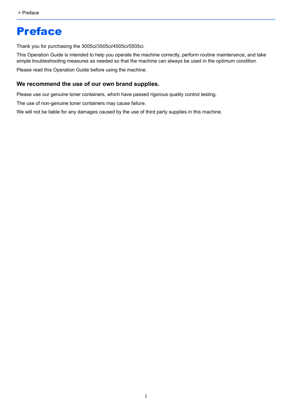 Preface | TA Triumph-Adler 3005ci User Manual | Page 2 / 572