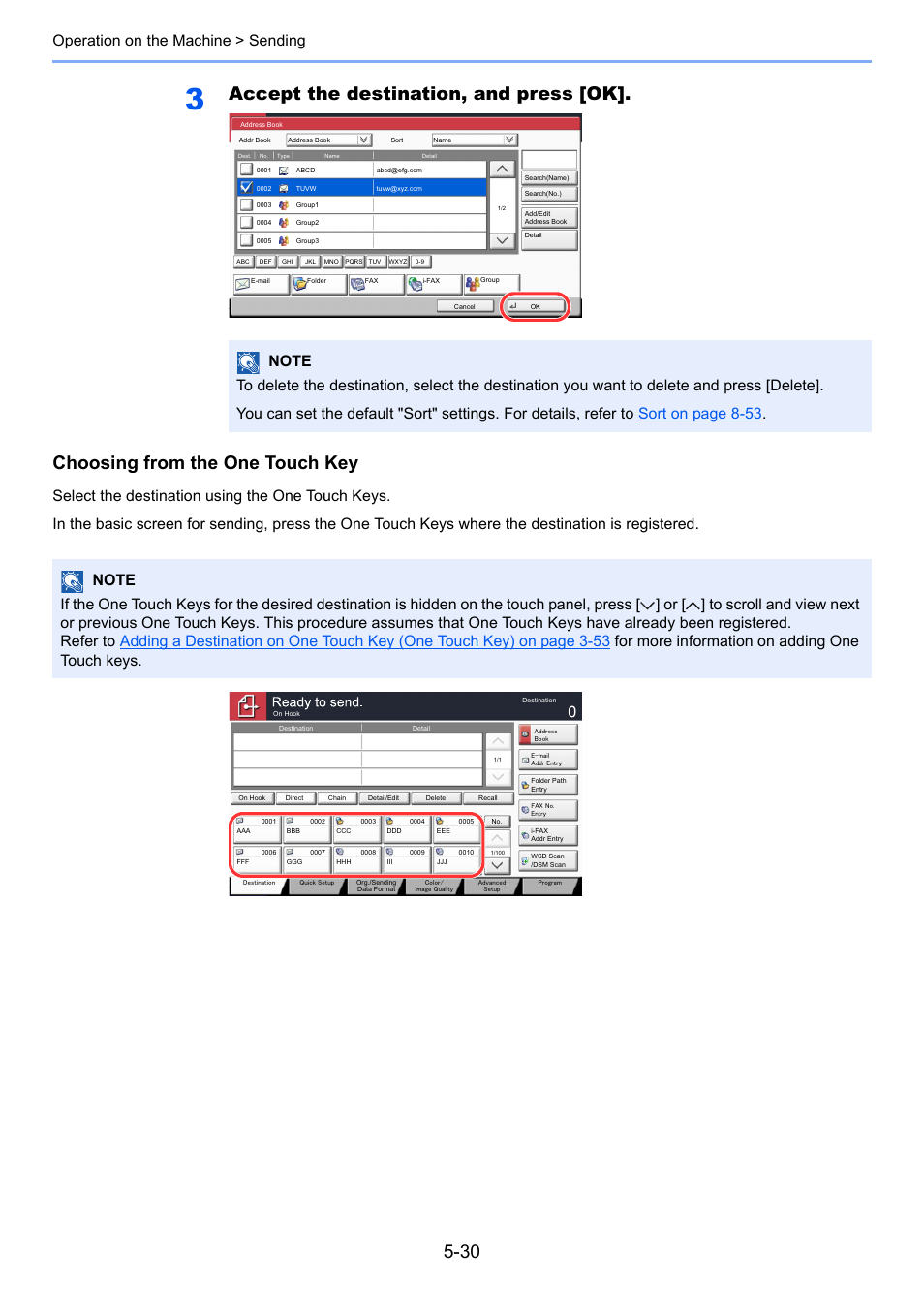 Operation on the machine > sending | TA Triumph-Adler 3005ci User Manual | Page 206 / 572