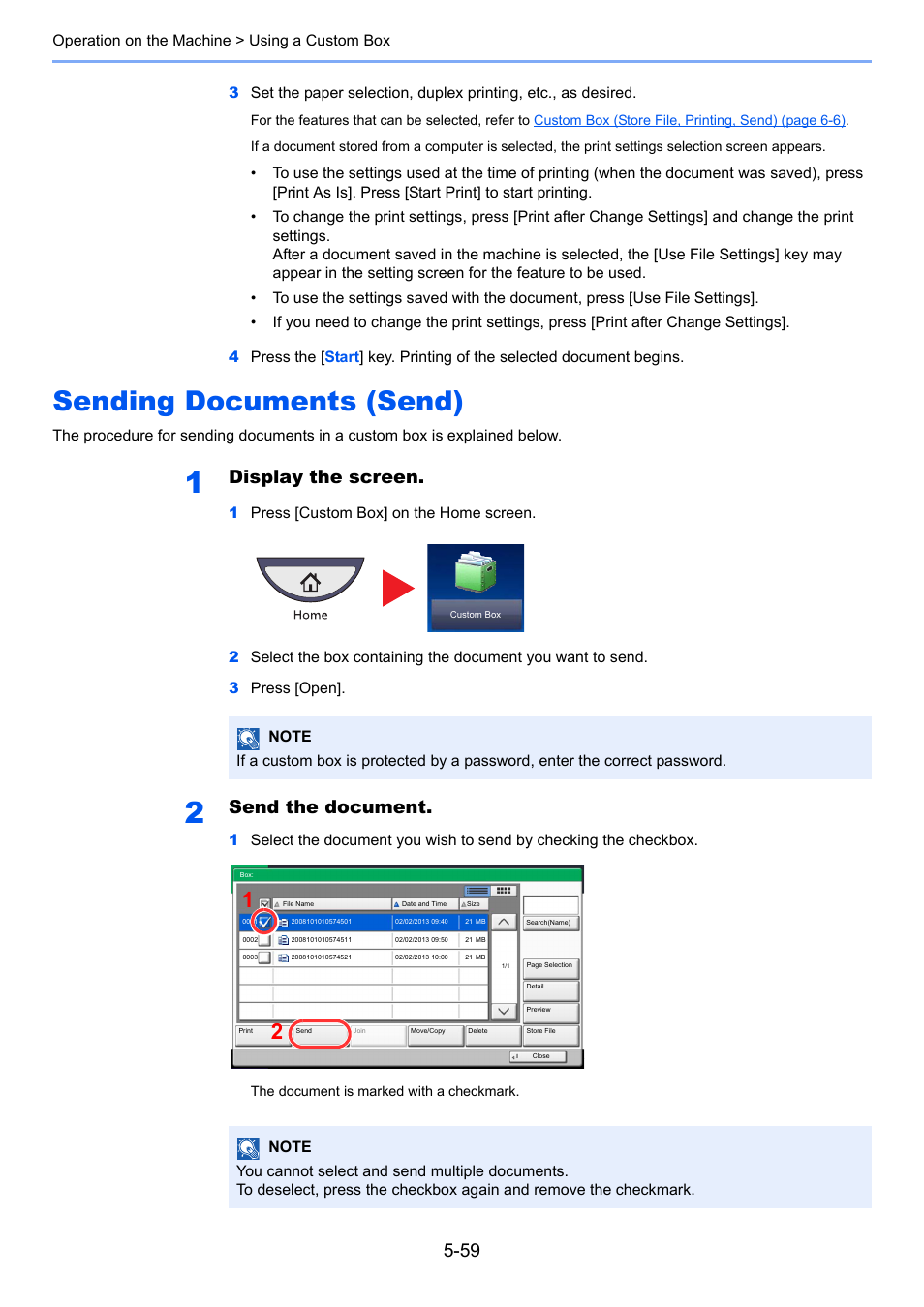Sending documents (send), Sending documents (send) -59, Display the screen | Send the document | TA Triumph-Adler 3005ci User Manual | Page 235 / 572