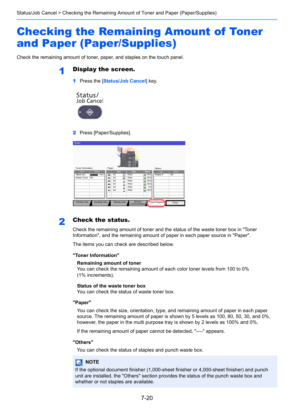 Display the screen, Check the status | TA Triumph-Adler 3005ci User Manual | Page 346 / 572