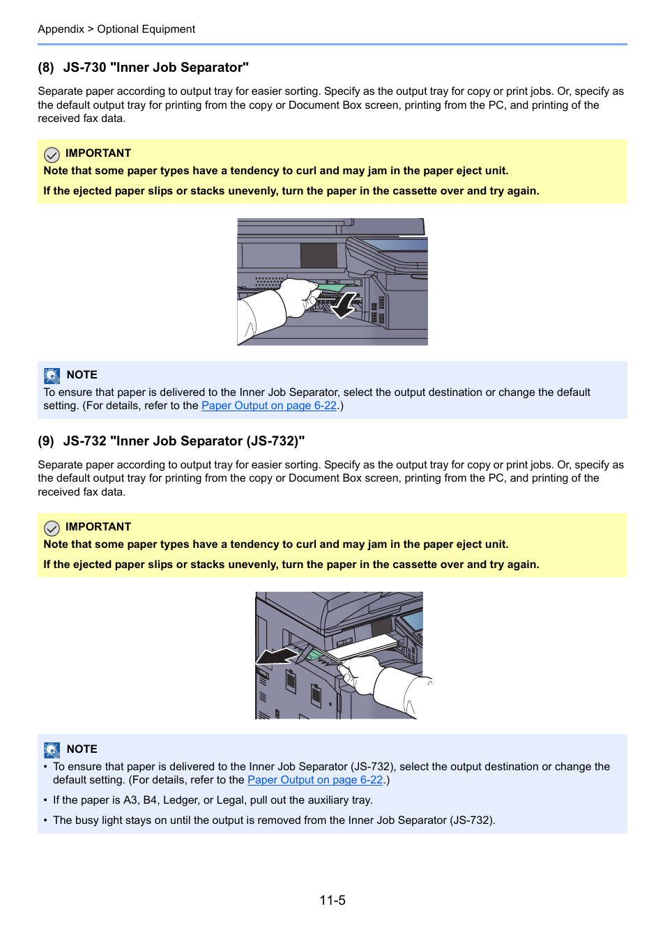8) js-730 "inner job separator | TA Triumph-Adler 3005ci User Manual | Page 527 / 572