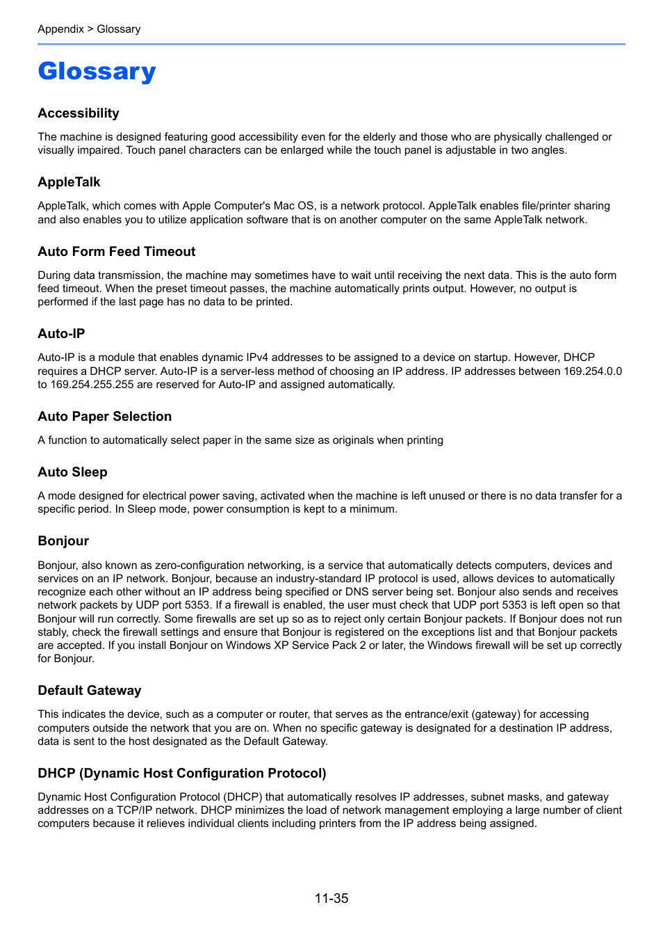 Glossary, Glossary -35 | TA Triumph-Adler 3005ci User Manual | Page 557 / 572