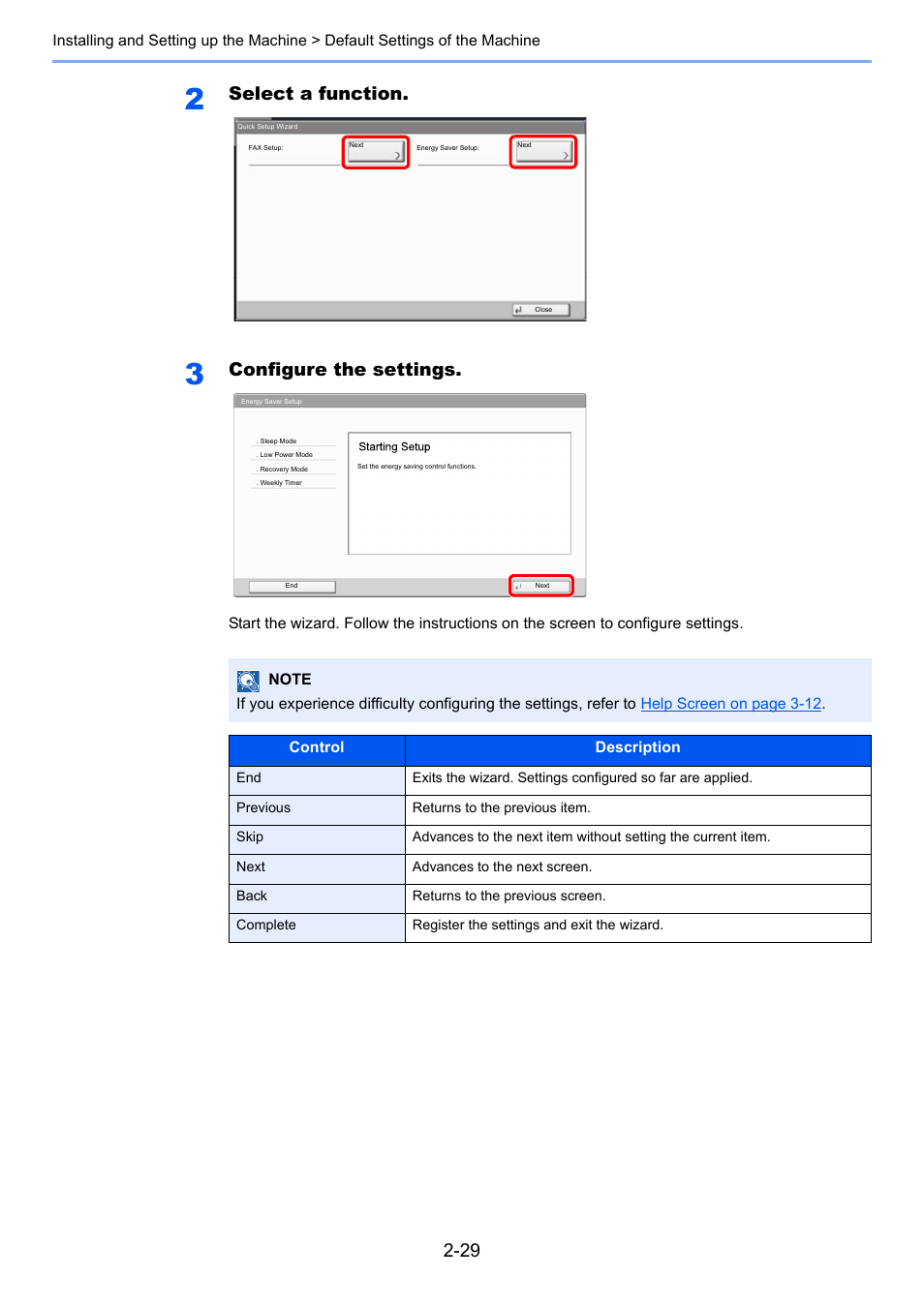 Select a function, Configure the settings | TA Triumph-Adler 3005ci User Manual | Page 87 / 572