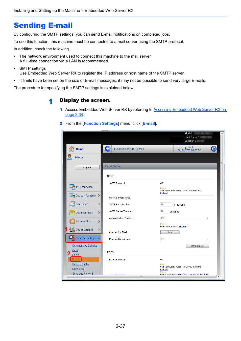 Sending e-mail, Sending e-mail -37 | TA Triumph-Adler 3005ci User Manual | Page 95 / 572