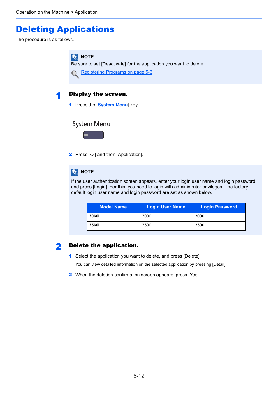 Deleting applications, Deleting applications -12 | TA Triumph-Adler 3060i User Manual | Page 184 / 526