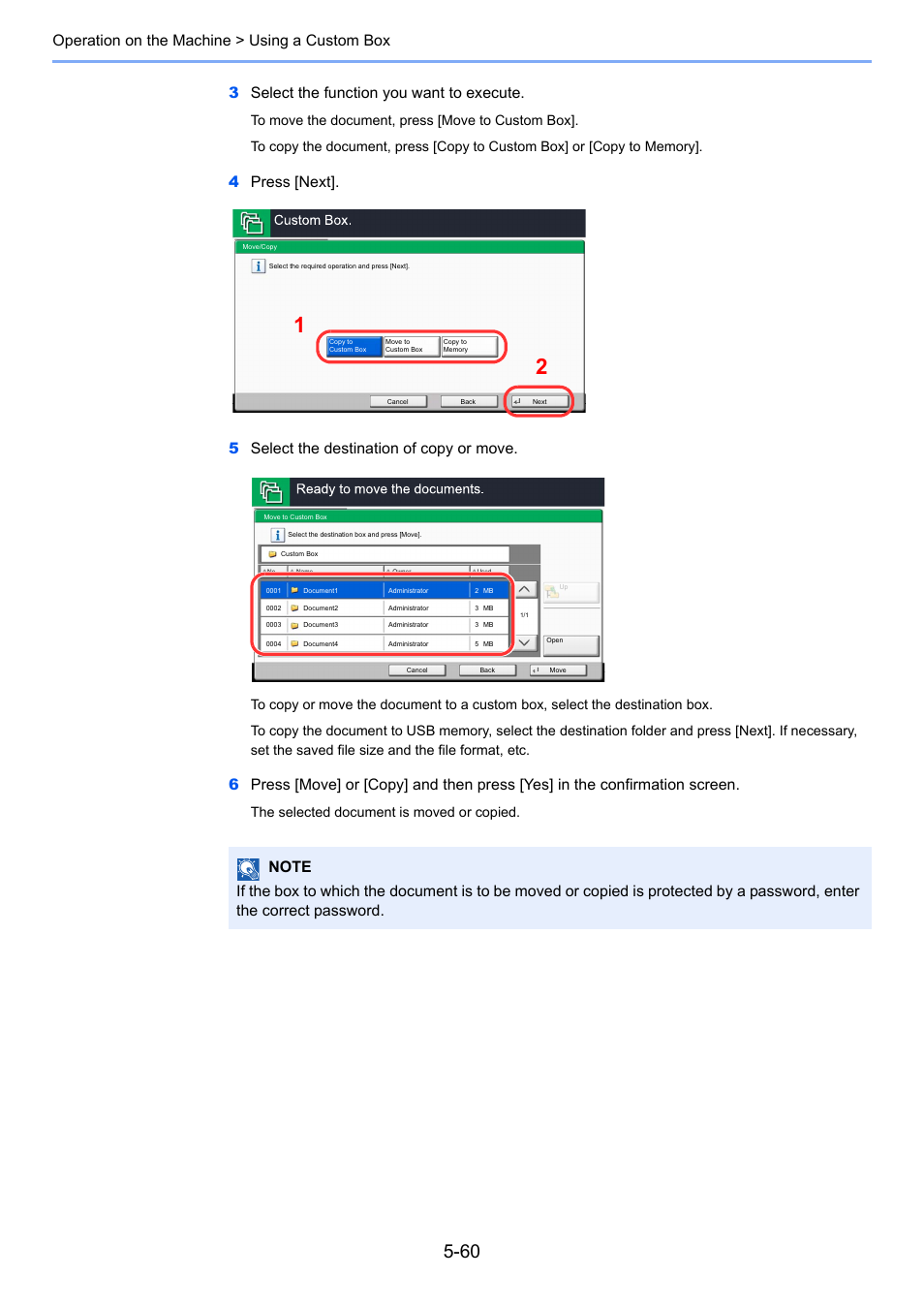 The selected document is moved or copied | TA Triumph-Adler 3060i User Manual | Page 232 / 526