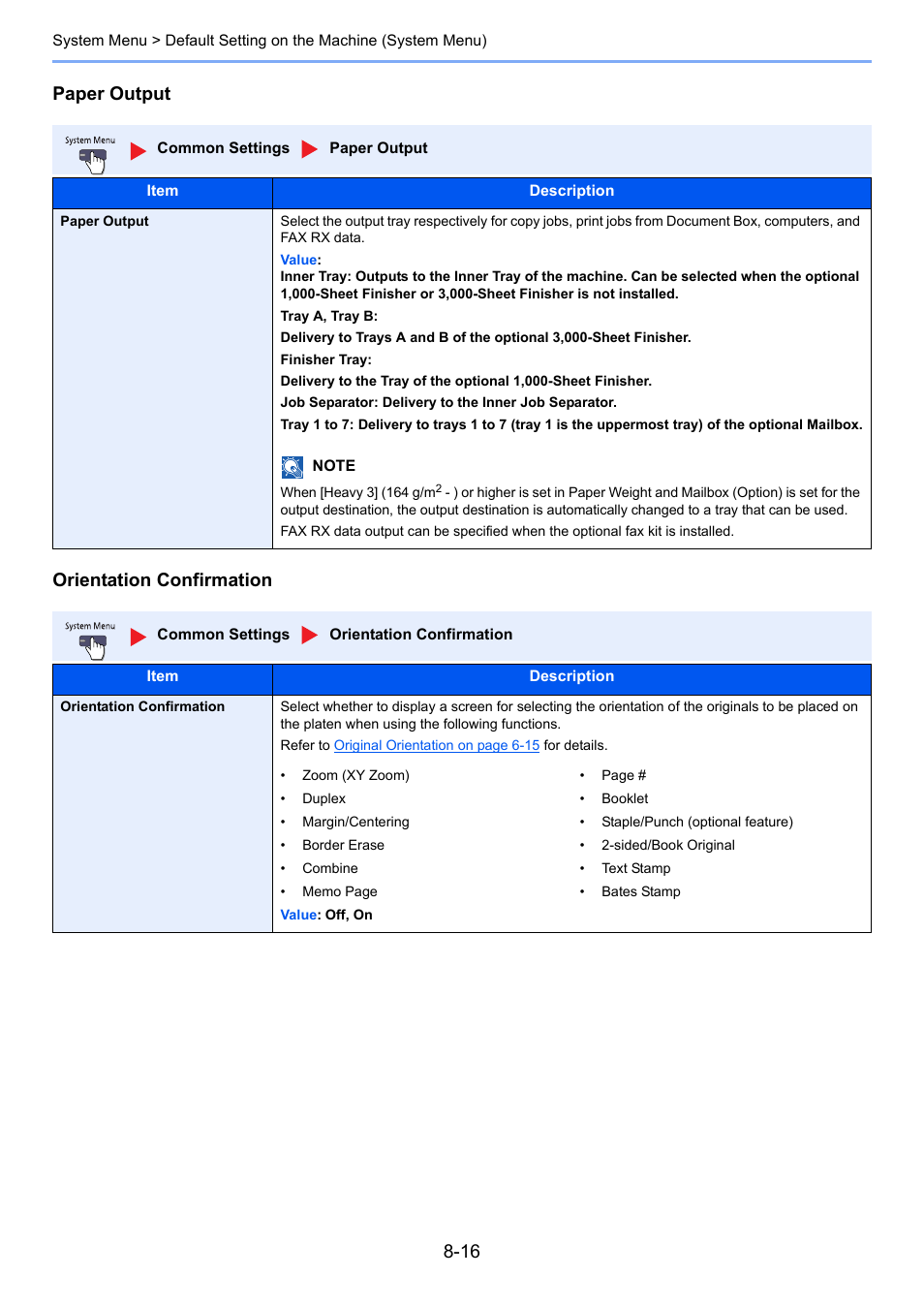 Ing for, In system, Paper output orientation confirmation | TA Triumph-Adler 3060i User Manual | Page 344 / 526
