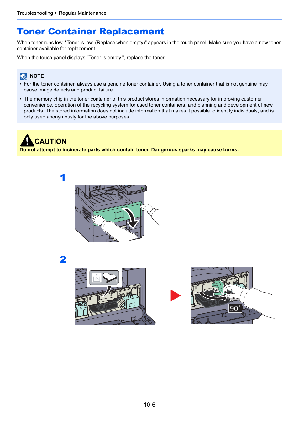 Toner container replacement, Toner container replacement -6 | TA Triumph-Adler 3060i User Manual | Page 436 / 526