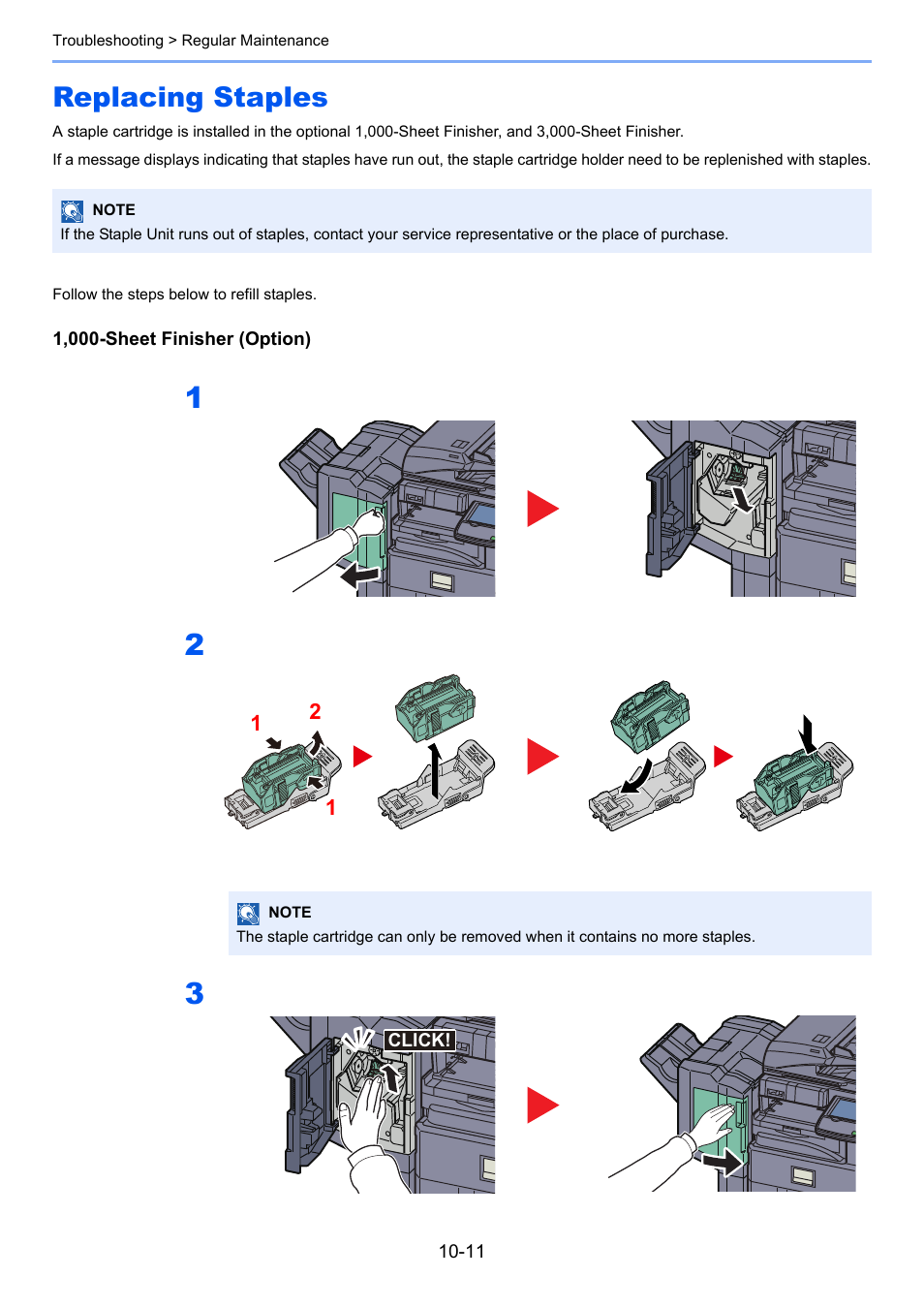 Replacing staples, Replacing staples -11 | TA Triumph-Adler 3060i User Manual | Page 441 / 526
