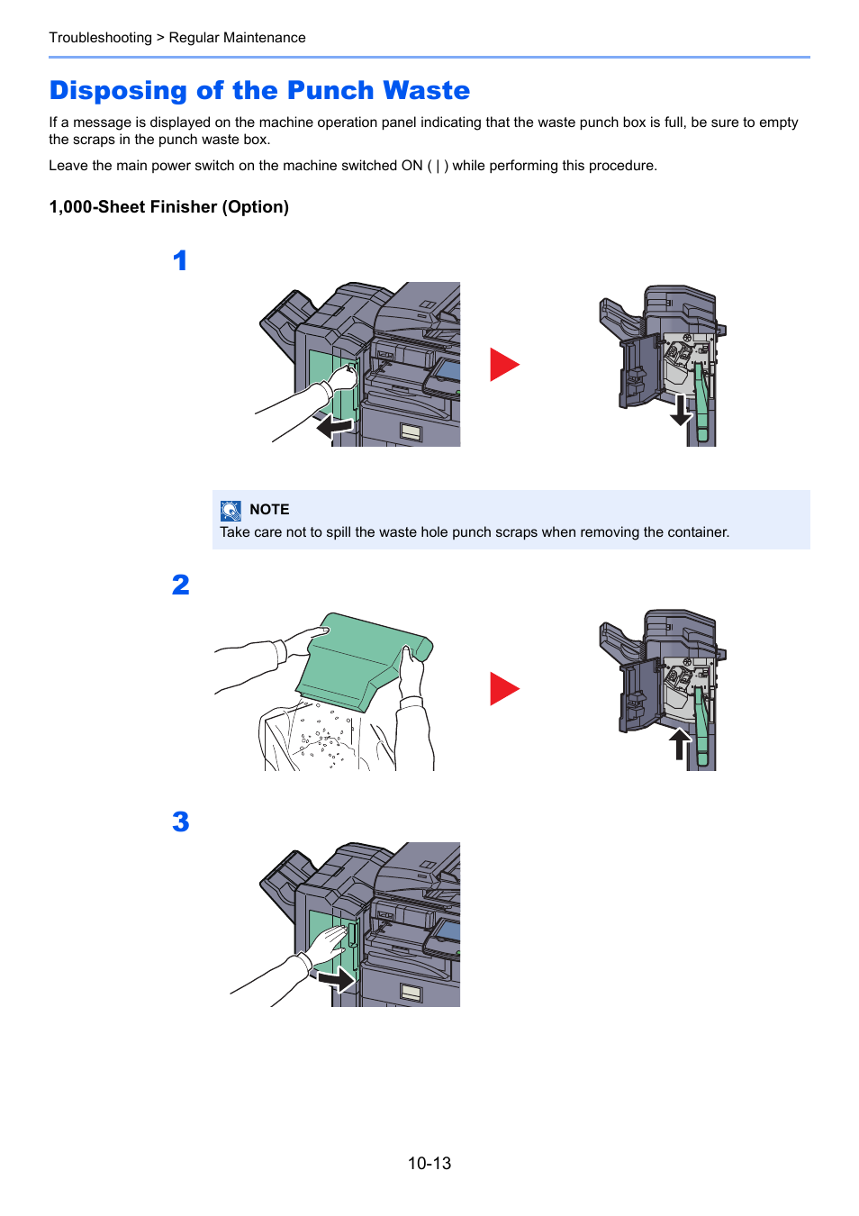 Disposing of the punch waste, Disposing of the punch waste -13 | TA Triumph-Adler 3060i User Manual | Page 443 / 526