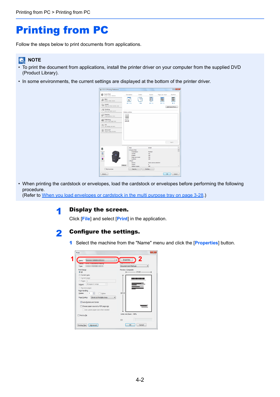 Printing from pc, Printing from pc -2 | TA Triumph-Adler 3555i User Manual | Page 158 / 550
