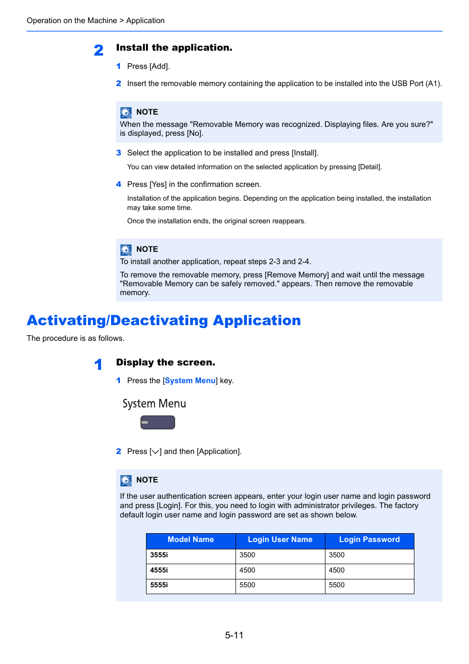 Activating/deactivating application, Activating/deactivating application -11 | TA Triumph-Adler 3555i User Manual | Page 185 / 550