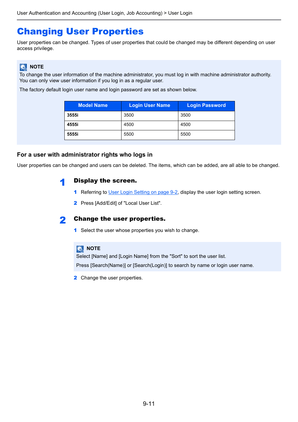 Changing user properties, Changing user properties -11 | TA Triumph-Adler 3555i User Manual | Page 407 / 550