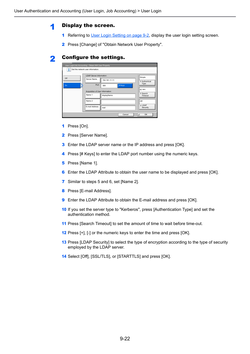 Display the screen, Configure the settings | TA Triumph-Adler 3555i User Manual | Page 418 / 550