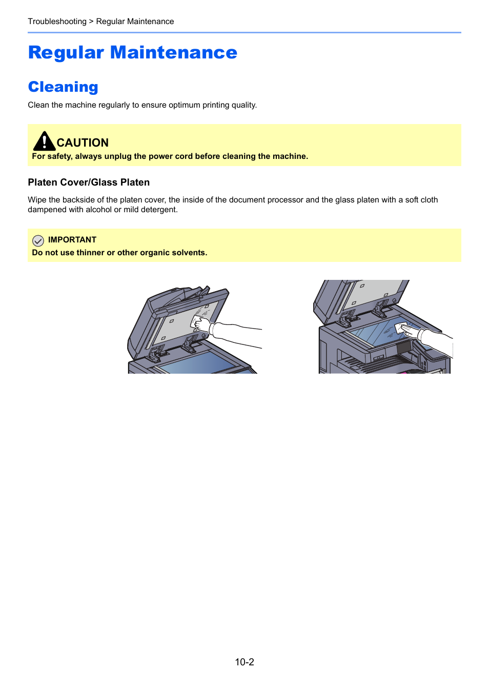 Regular maintenance, Cleaning, Regular maintenance -2 | Cleaning -2 | TA Triumph-Adler 3555i User Manual | Page 440 / 550