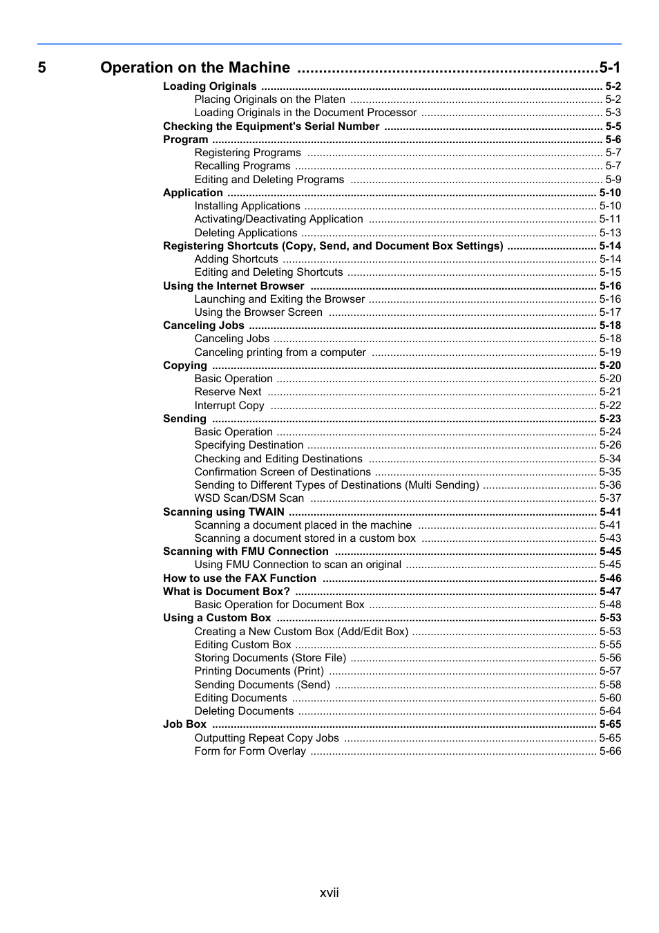 5operation on the machine -1 | TA Triumph-Adler 6555i User Manual | Page 18 / 540