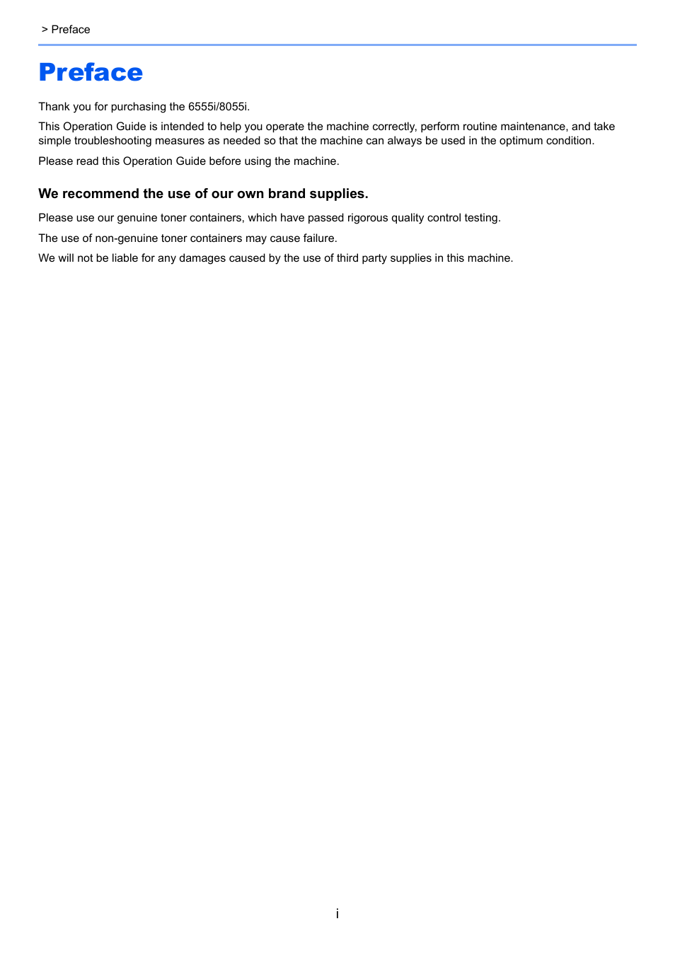 Preface | TA Triumph-Adler 6555i User Manual | Page 2 / 540