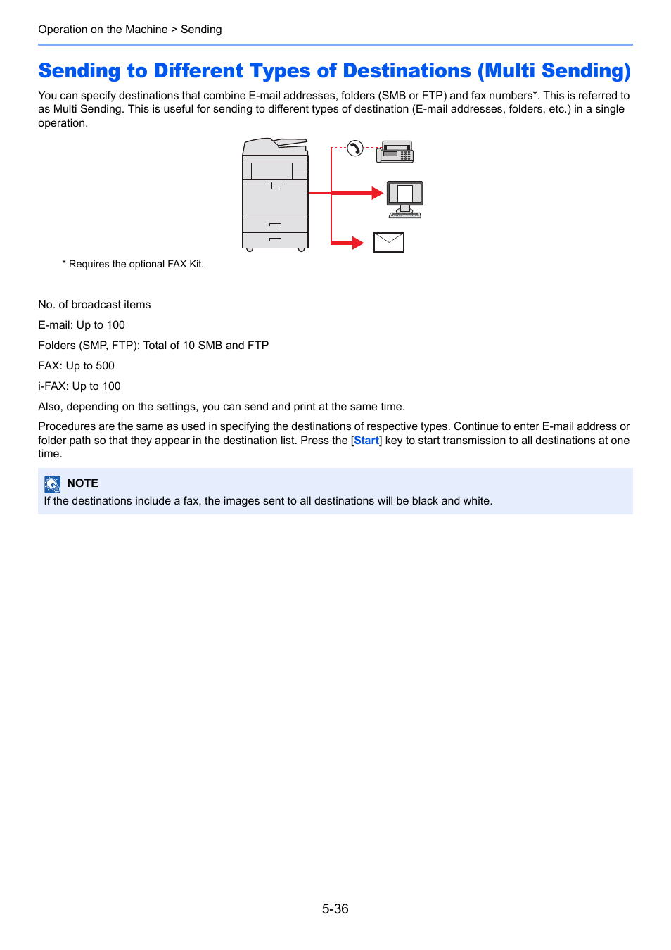 Sending to different types of destinations (multi | TA Triumph-Adler 6555i User Manual | Page 212 / 540