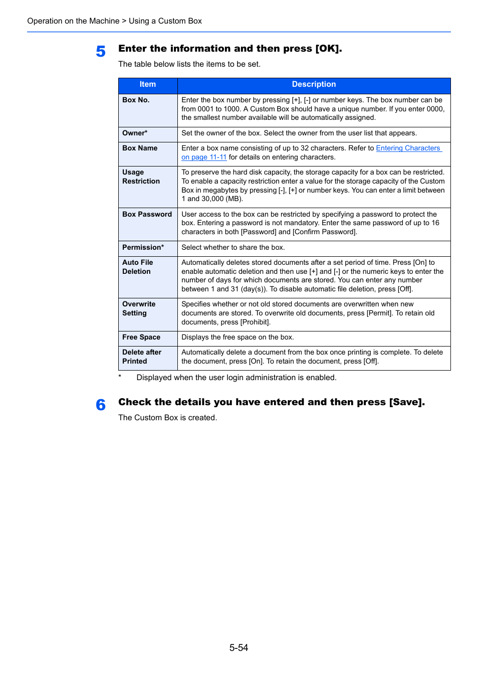 Enter the information and then press [ok | TA Triumph-Adler 6555i User Manual | Page 230 / 540